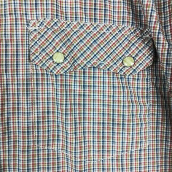 Old Navy Mens Shirt Button Down Long sleeve Pearl Snaps Western Plaid XL - Picture 4 of 11
